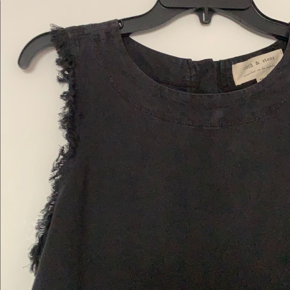 NEVER WORN black tank top with frayed edges - Picture 2 of 4